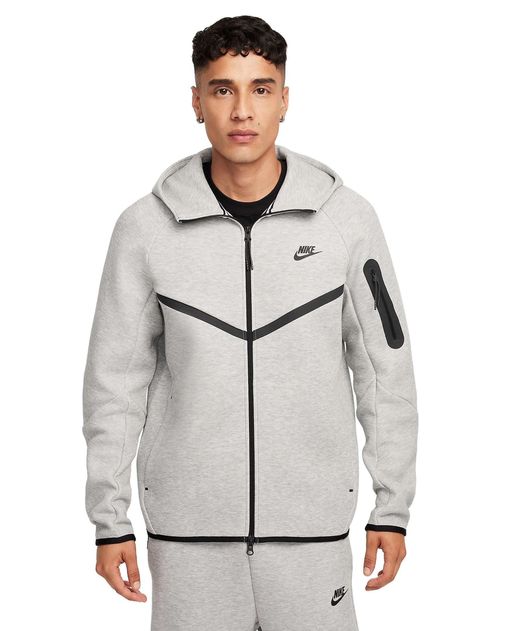 Nike Men's Tech Full-Zip Windrunner Jacket -Grey/Black - GREY/BLACK
